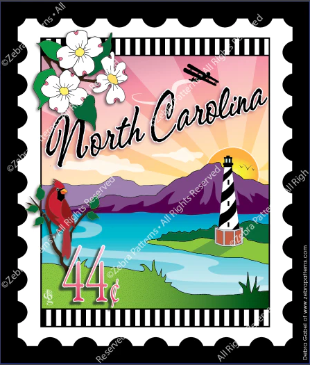 Zebra Mini Postage Stamp North Carolina