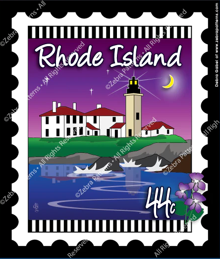 Zebra - Mini Postage Stamp - Rhode Island – Merrily We Quilt Along