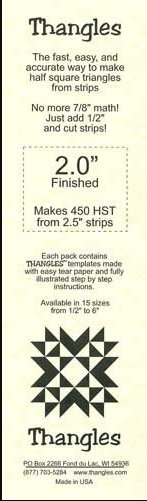 2.5 Ruler for use with 2 Thangles and 2.5 Fabric Strips