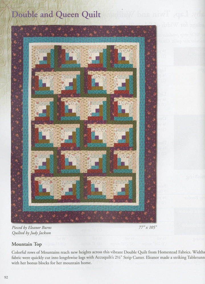 Book - Eleanor Burns - Make A Quilt In a Day Log Cabin 6th Edition