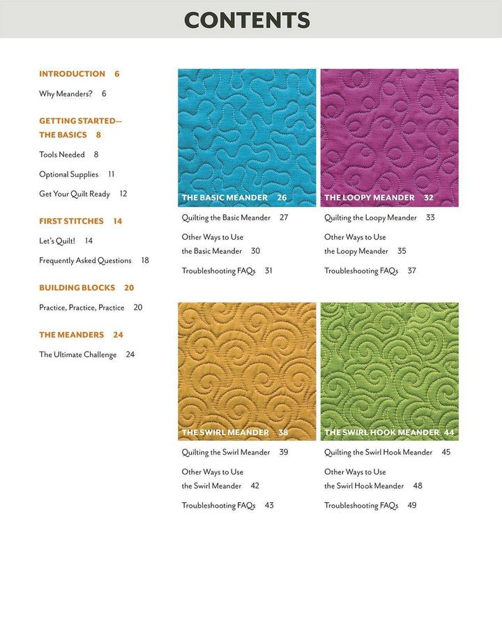 Book - Angela Waters - Free-Motion Meandering - Softcover