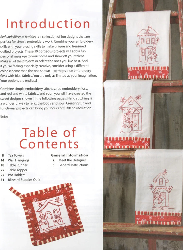 Book - Redwork Blizzard Buddies