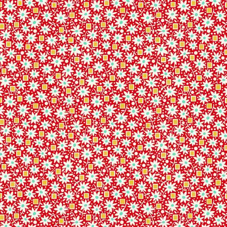 Henry Glass - Nana Mae 8 - Red Daisy Geo