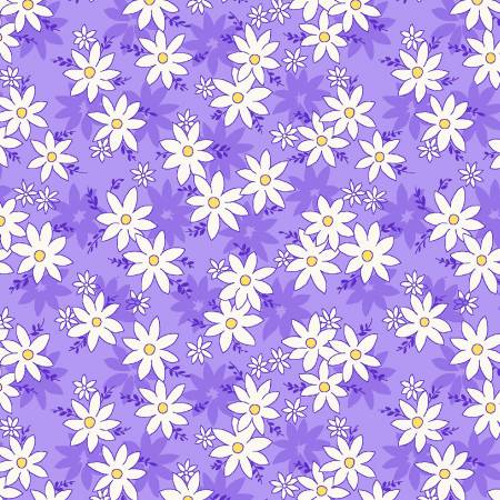 Henry Glass - Nana Mae 8 - Purple Large Daisy