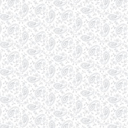 Henry Glass - White on White Paisley