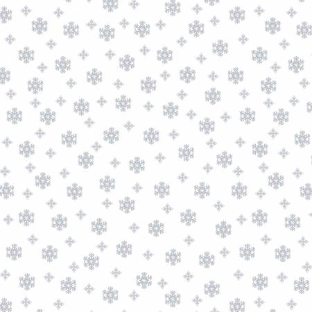 Henry Glass - White on White Small Snowflake 8.4 inch repeat