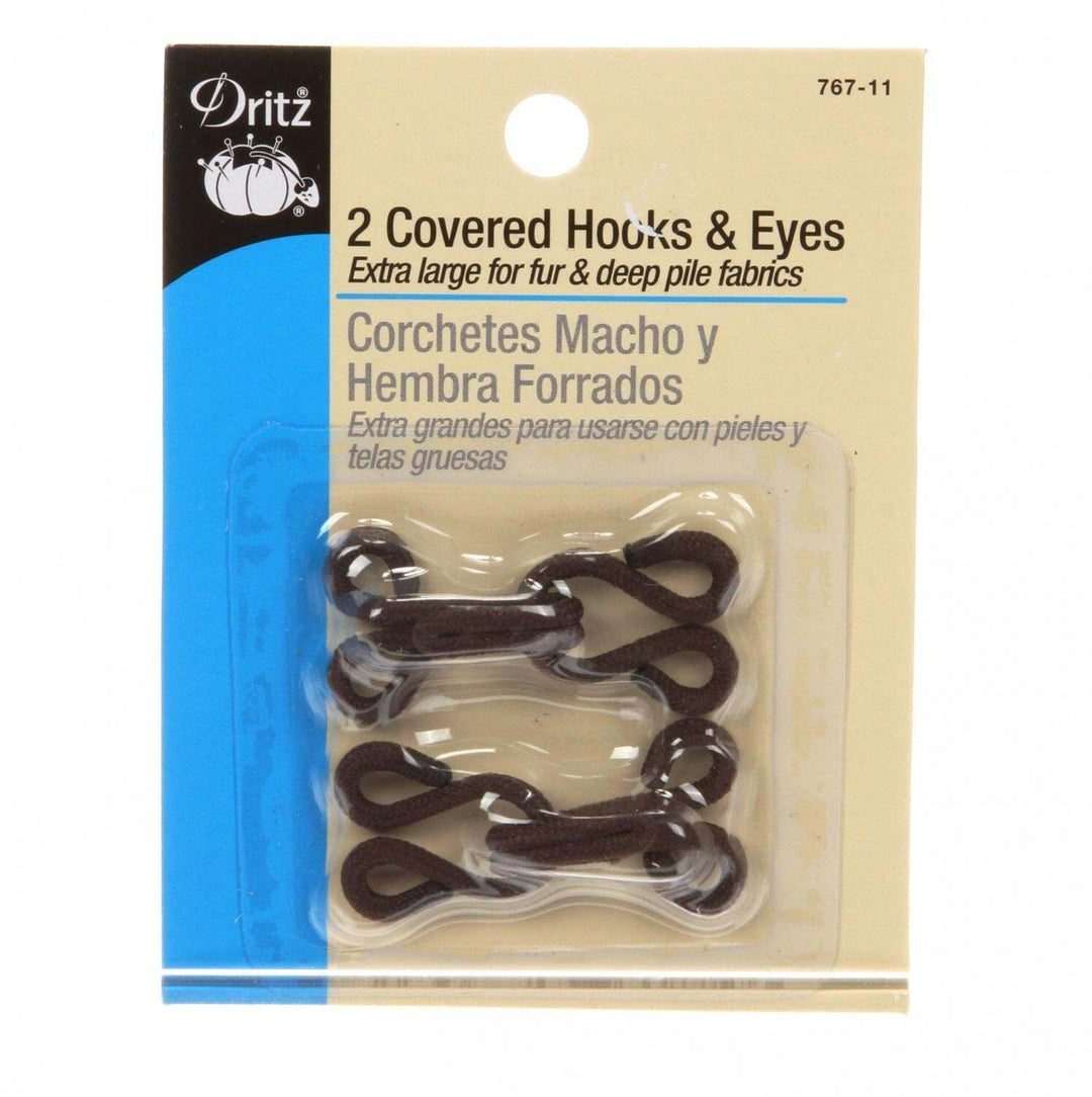 BAG - Covered Hooks and Eyes - Brown 2 Count