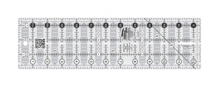 Ruler - Creative Grid - Quick Trim Ruler 3-1/2in X 12-1/2in Rectangle Quilt Ruler
