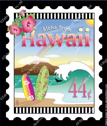 Zebra - Mini Postage Stamp - Hawaii