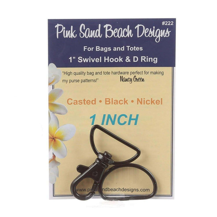 BAG - Pink Sand Beach - Swivel Hook and D Ring - Black Nickel 1in