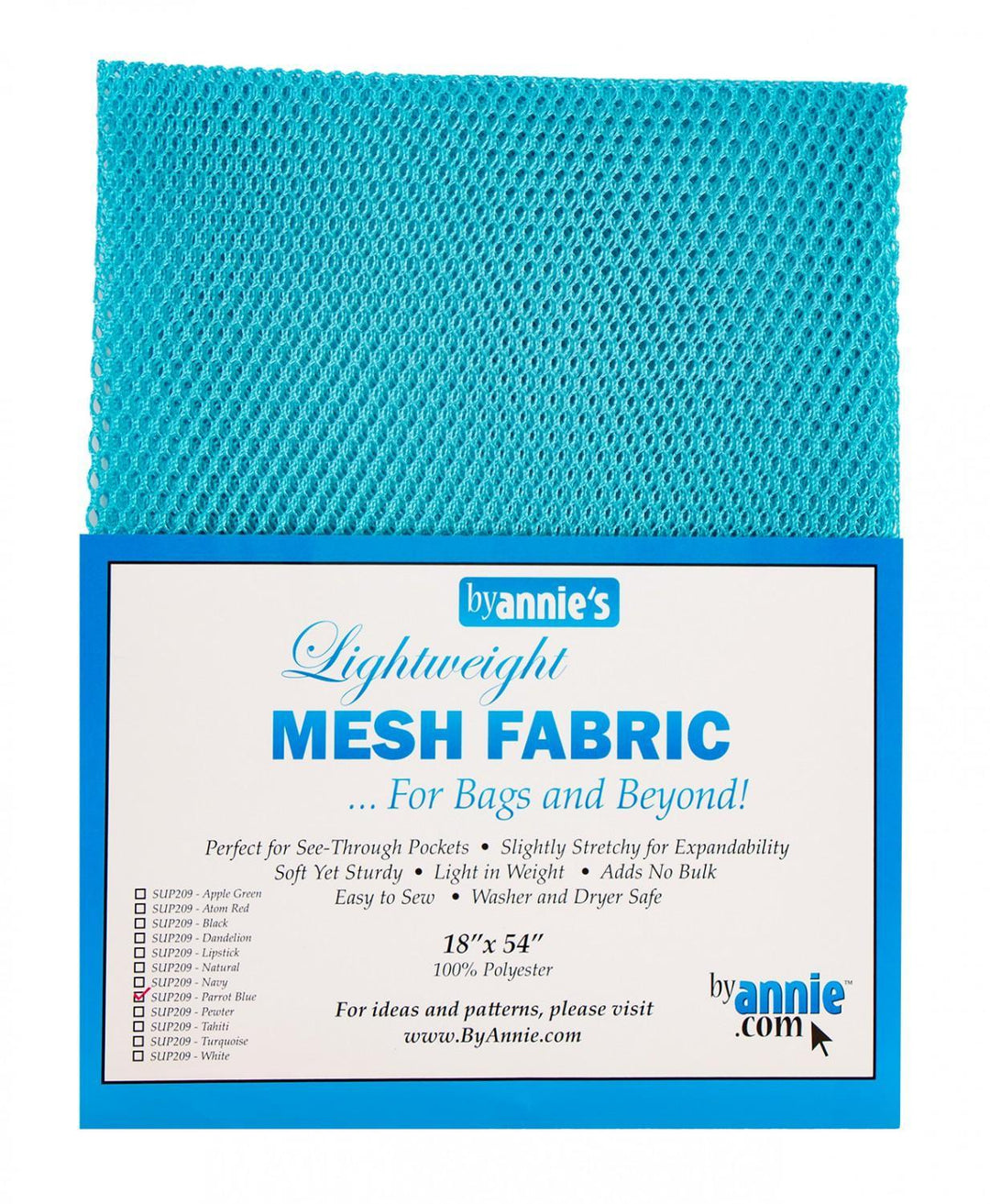 Mesh - Lite Weight Fabric - Parrot Blue 18"x54"