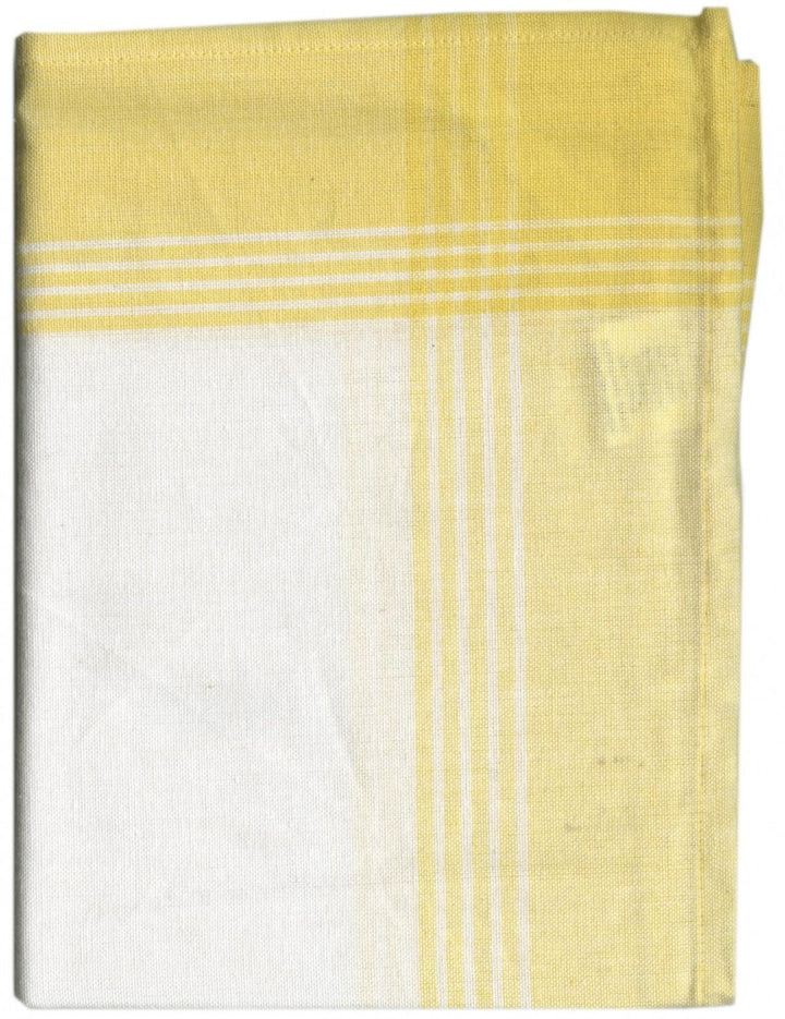 Tea Towel - No Stripe - Yellow with White