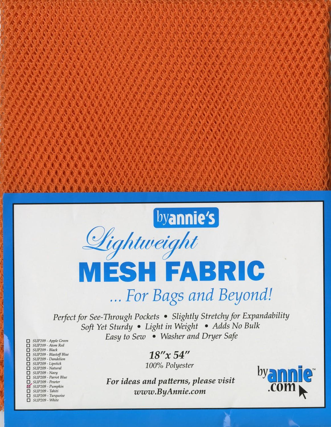 Mesh - Lite Weight Fabric - Pumpkin 18"x54"