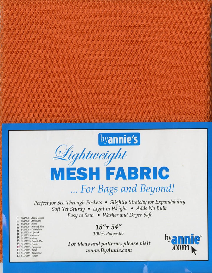 Mesh - Lite Weight Fabric - Pumpkin 18"x54"