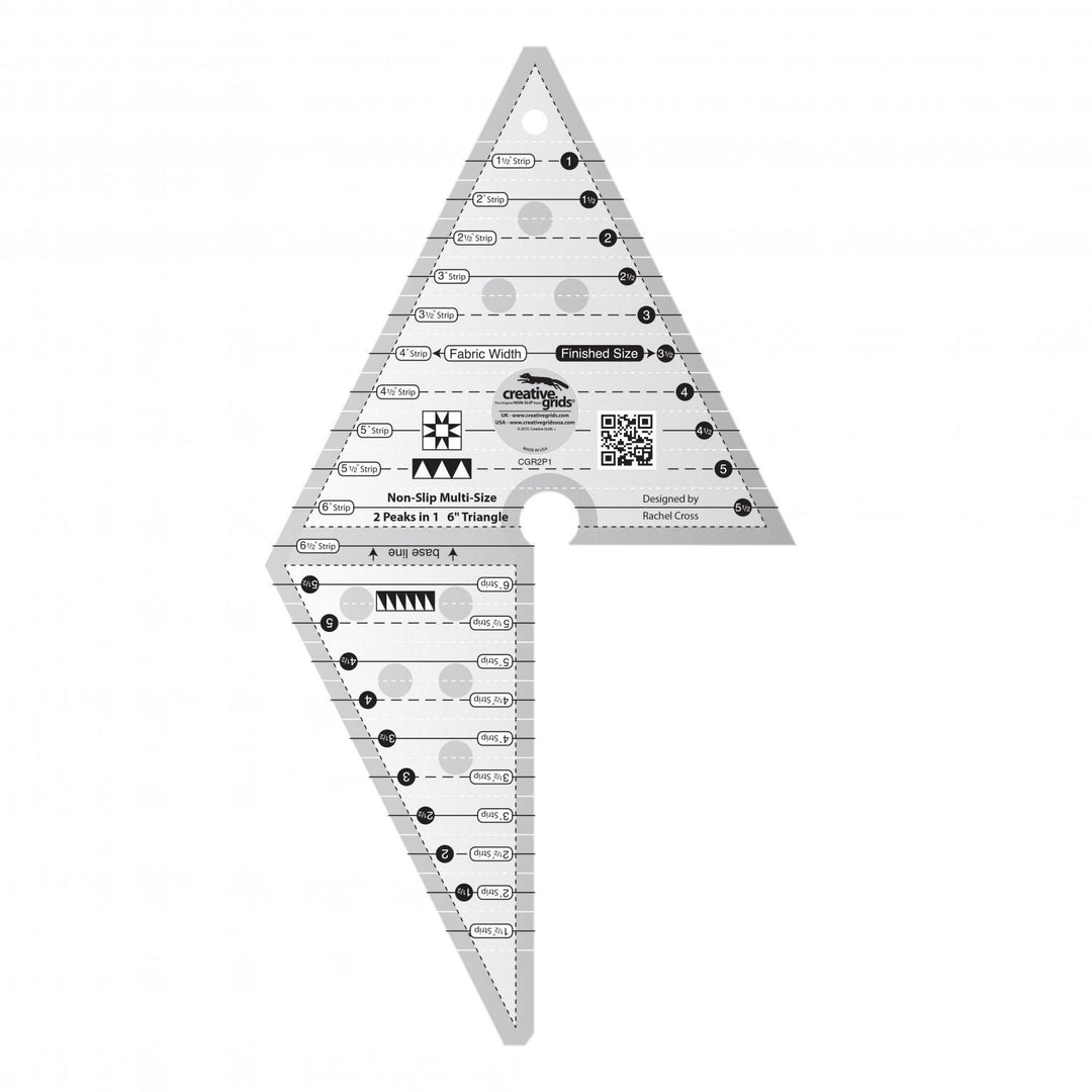 Ruler - Creative Grid - 2 Peaks in 1 Triangle Quilt Ruler