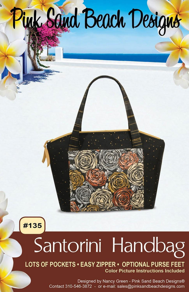 Pattern - Pink Sand Beach - Santorini Handbag