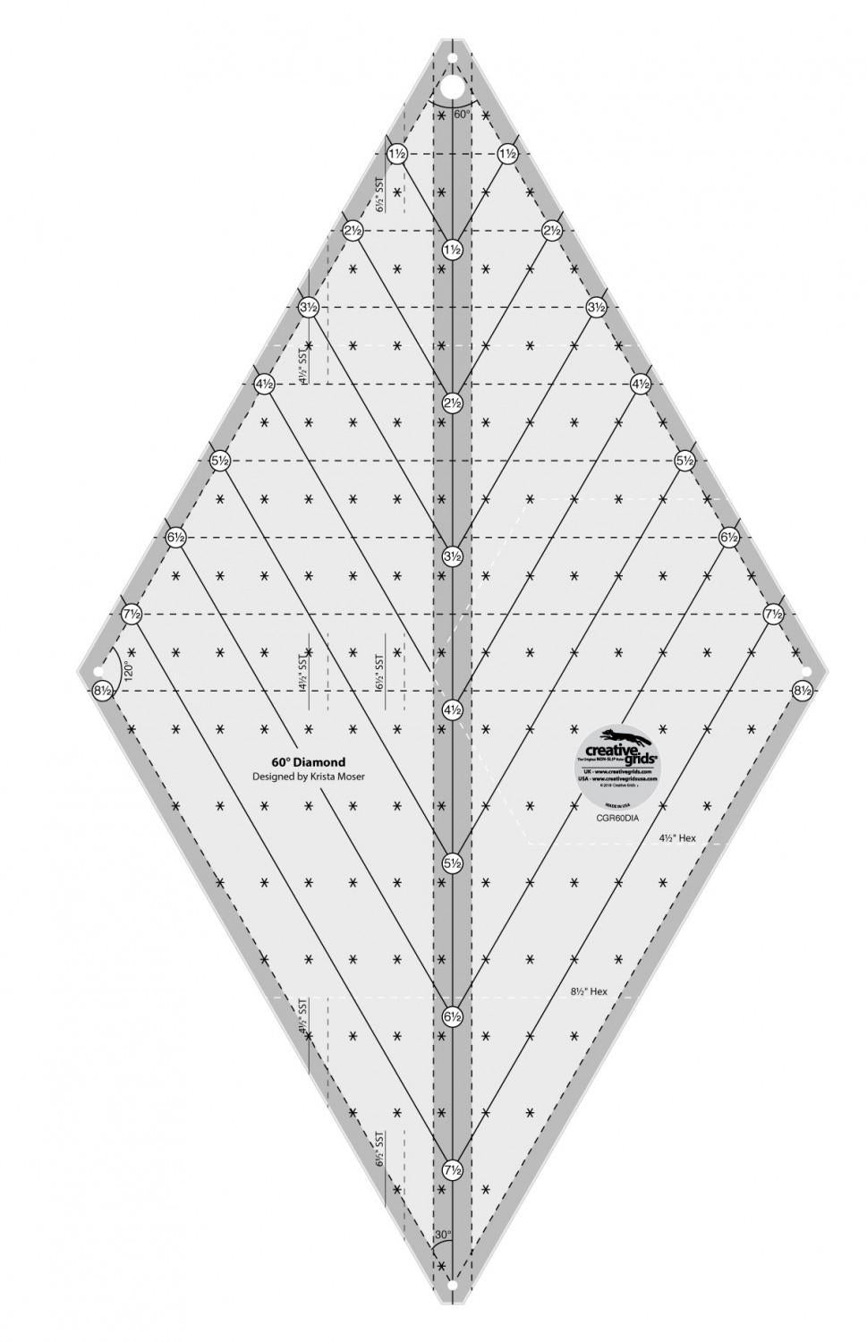 Ruler - Creative Grids - 60 degree - Diamond Ruler