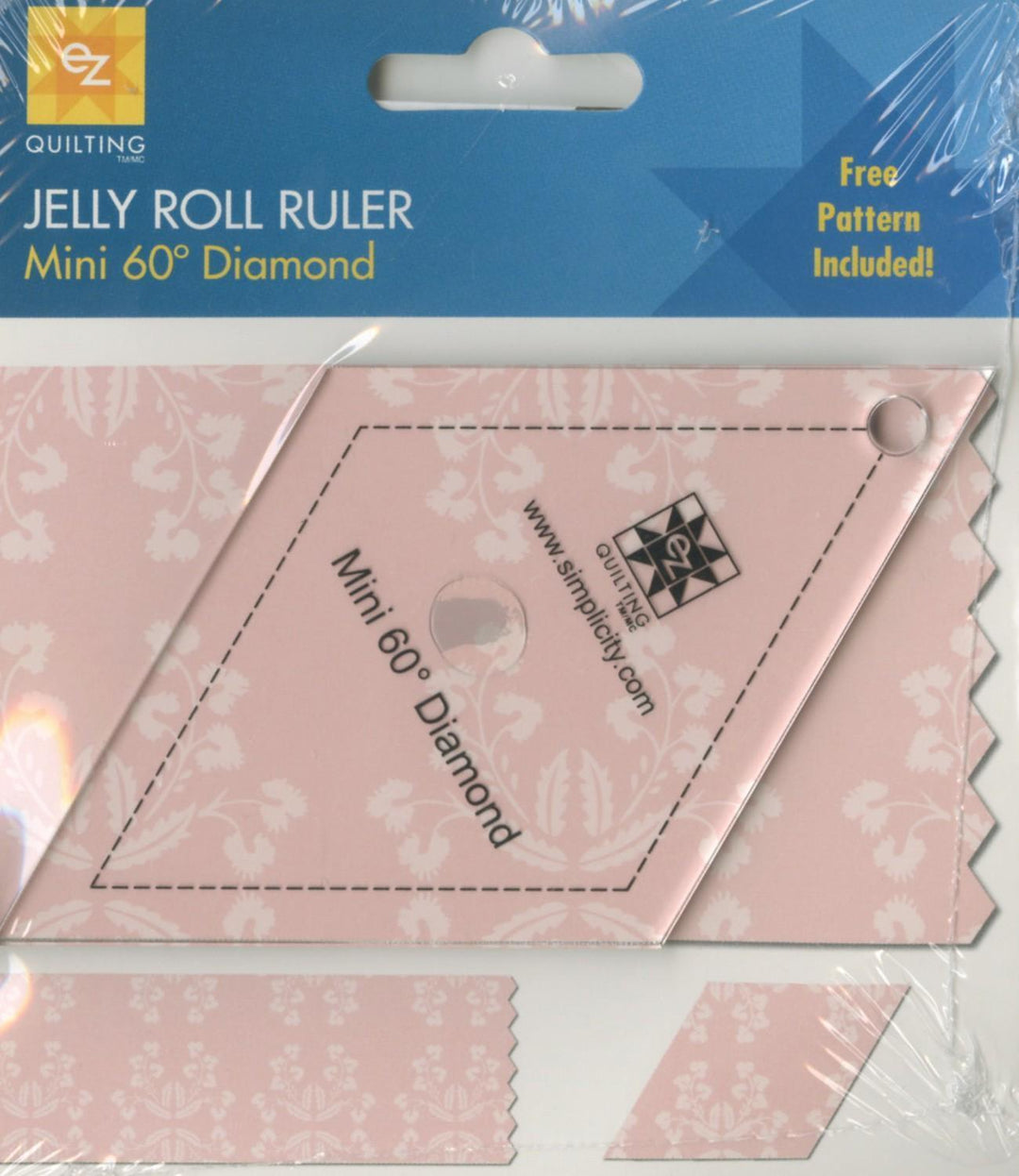 Ruler - EZ Quilting - Jelly Roll Ruler Mini 60 Degree Diamond