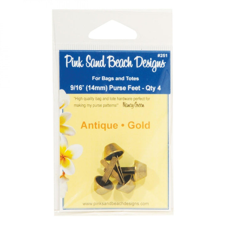 BAG - Pink Sand Designs - Bag Feet Antique Gold 9/16"