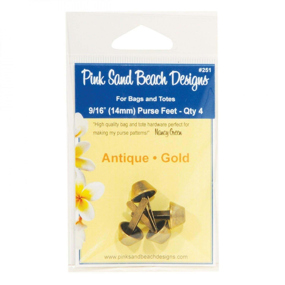 BAG - Pink Sand Designs - Bag Feet Antique Gold 9/16"