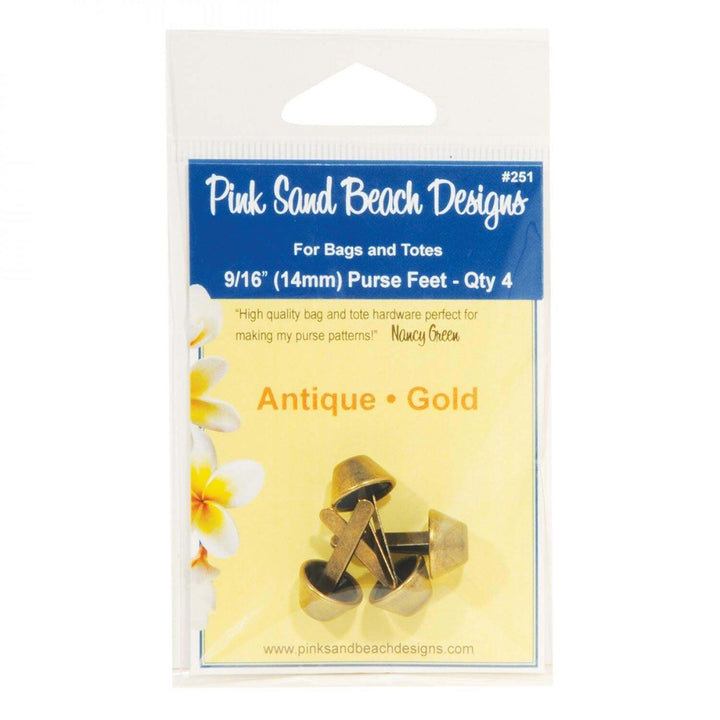 BAG - Pink Sand Designs - Bag Feet Antique Gold 9/16"