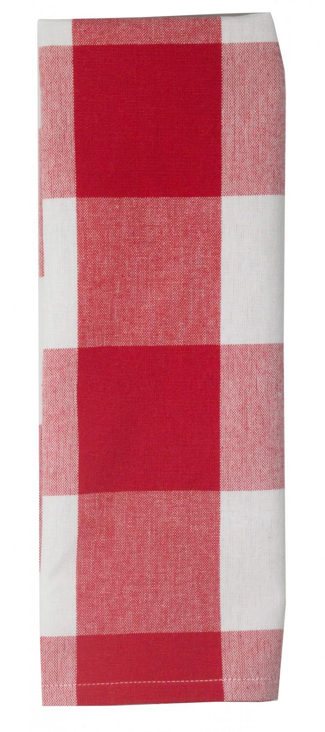 Tea Towel - Farm House - 3in Check Bright Red/White