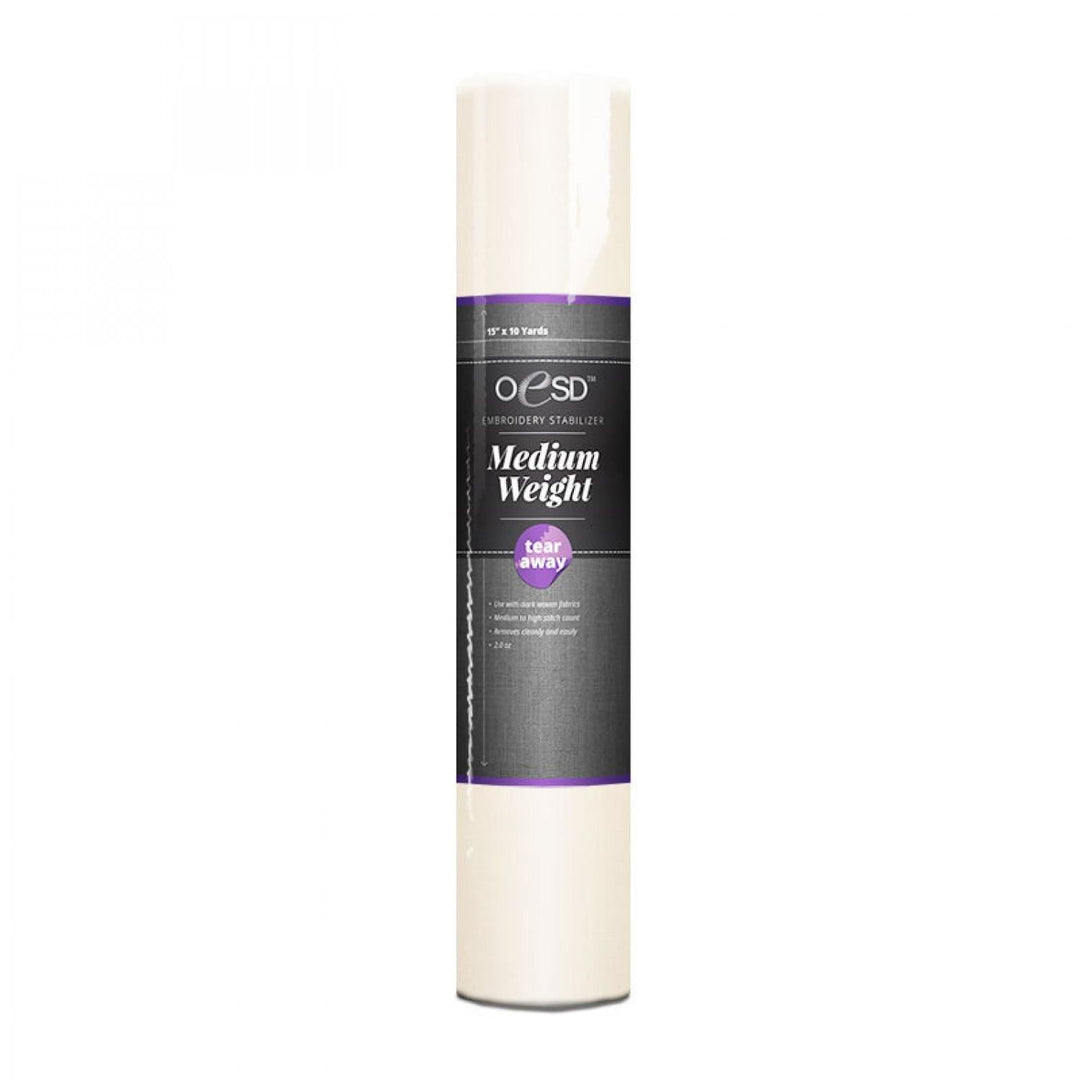 Stabilizer - OESD Tearaway - Medium Weight White 15in x 10 yds