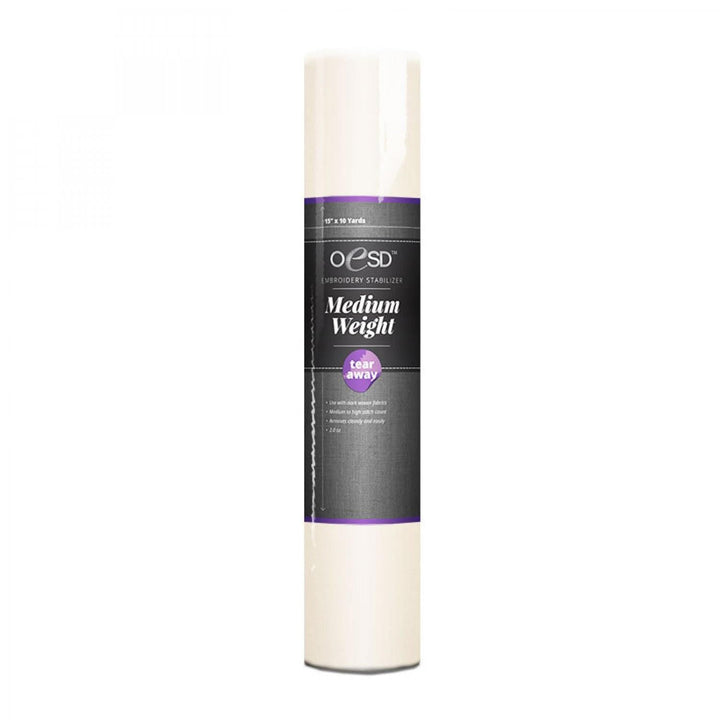 Stabilizer - OESD Tearaway - Medium Weight White 15in x 10 yds