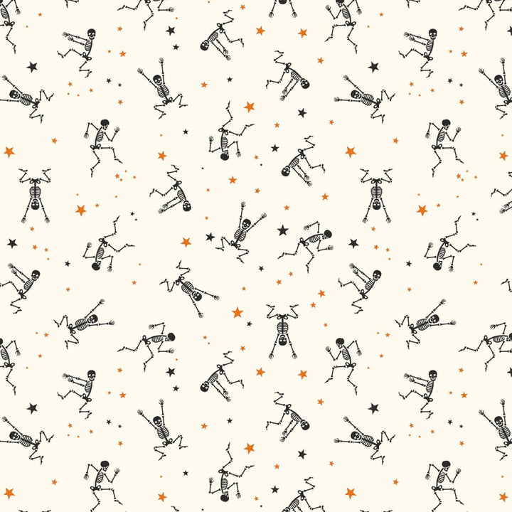 Riley Blake - Bad To The Bone - Cream Skeletons