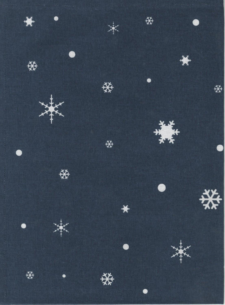 Tea Towel - Snowflake - Navy