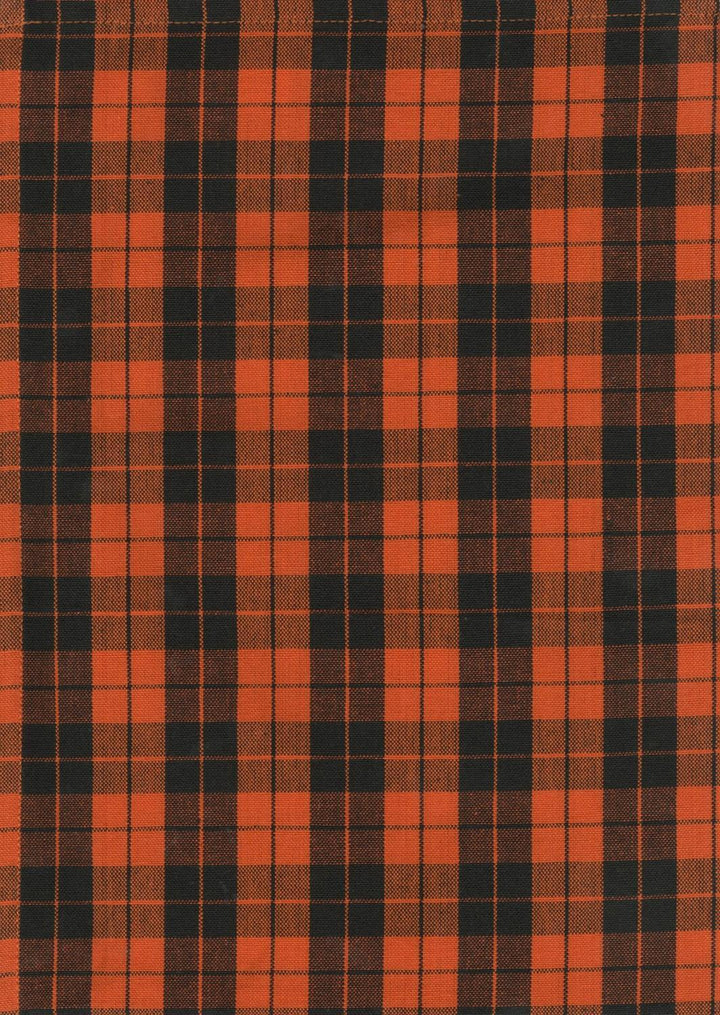 Tea Towel - Plaid - Orange and Black