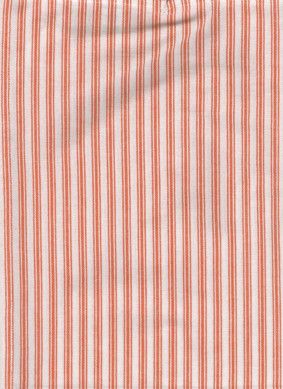 Tea Towel - Ticking - Orange and White