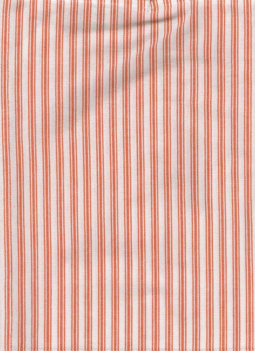 Tea Towel - Ticking - Orange and White