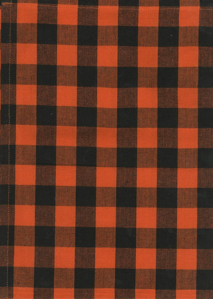 Tea Towel - Buffalo Check - Black & Orange
