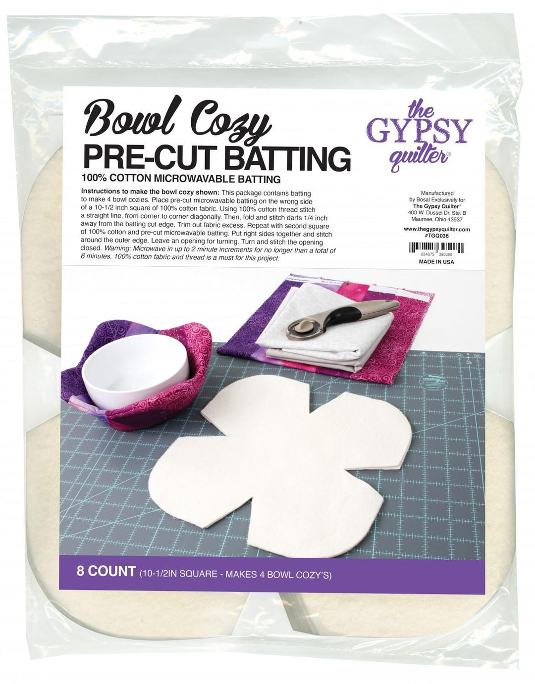Batting - Gypsy Quilter - Bowl Cozy Pre-Cut Batting 8ct
