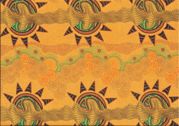 M&S Textiles - Aboriginal - Sunset Night Dreaming Yellow