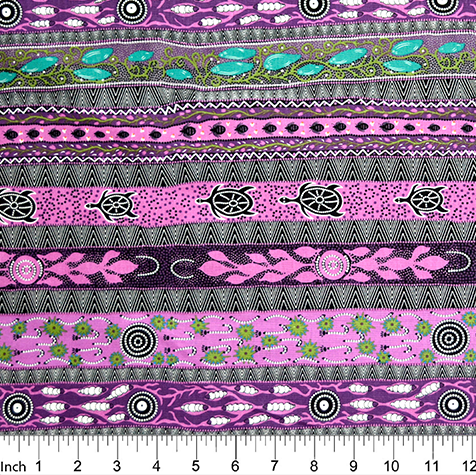 M&S Textiles - Aboriginal - Bradley Stafford - Dreaming In One Purple