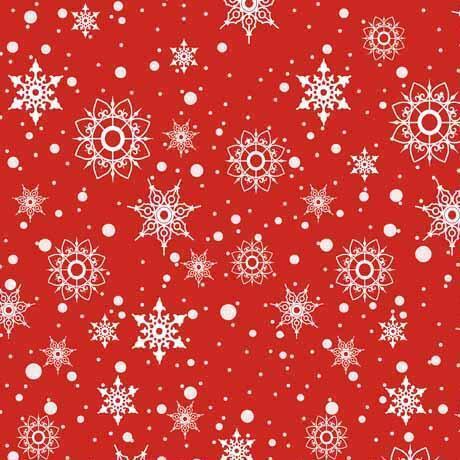 Quilting Treasures - Snowman Follies - Snowflake Toss Red