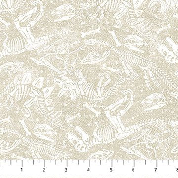 Northcott - Dino Roar - Dino Bones Cream