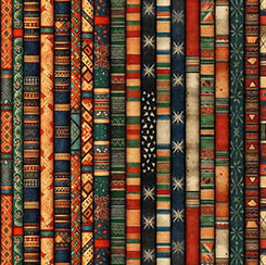 Quilting Treasures - Christmas Party Animals - QT - Giftwrap Stripe 30406-X