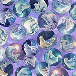 Quilting Treasures - Aurora - Polar Bear Circles Lilac