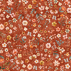 Quilting Treasures - Hedgehugs - Floral Toss Paprika
