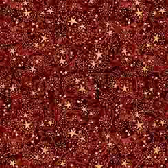 Quilting Treasures - 1776 - Paisley & Stars Maroon