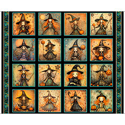 Panel - Quilting Treasures - WitchyPoo - Witch Picture Patches