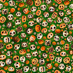 Quilting Treasures - A Haunting We Will Go - Skull and Pumpkin Toss