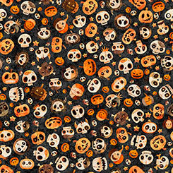 Quilting Treasures - A Haunting We Will Go - Skull and Pumpkin Toss