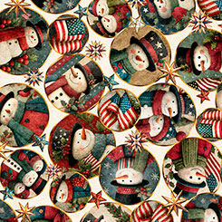 Quilting Treasures - All American Snowman - Circle vinettes multi