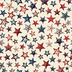 Quilting Treasures - All American Snowman - Stars cream