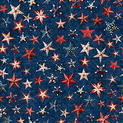Quilting Treasures - All American Snowman - Stars navy