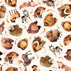 Quilting Treasures - Terrors of the Pleistocene - Cream